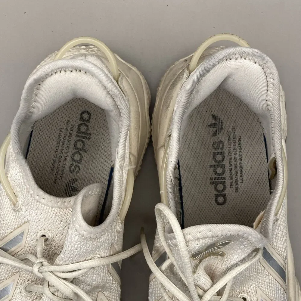 Adidas Ozweego Shoes Mens Size 10 White Cream Knit Adiprene Gum Sole Sneakers